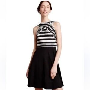 Anthropologie Maeve dress size 10 back white stripes pockets